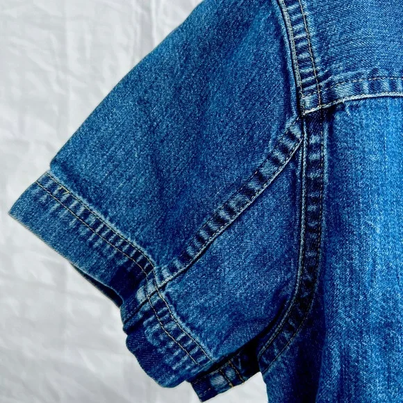 Liz Claiborne Lizwear Women's light Blue Button Front Denim Jean Jacket Petite M - Picture 5 of 10